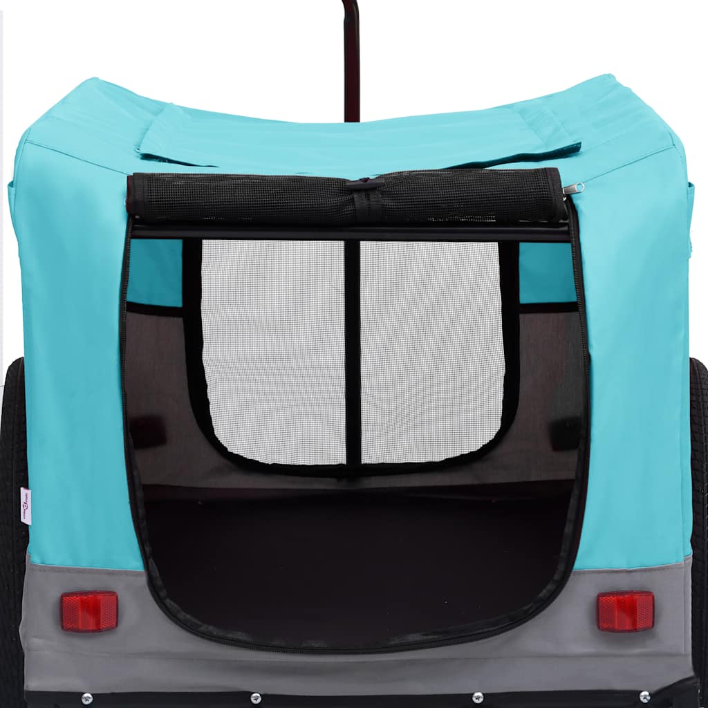 Rimorchio Bici per Animali Carrello Jogging Blu e Grigio cod mxl 64599