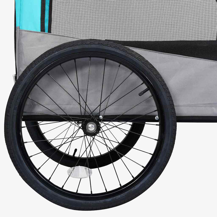 Carrello rimorchio per bicicletta trasporto cani passeggino 2 in 1 blu 02_0044375