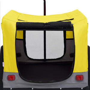 Carrello rimorchio per bicicletta trasporto cani passeggino 2 in 1 giallo 02_0044378