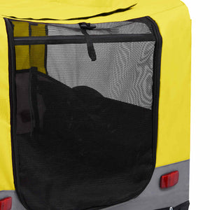 Carrello rimorchio per bicicletta trasporto cani passeggino 2 in 1 giallo 02_0044378
