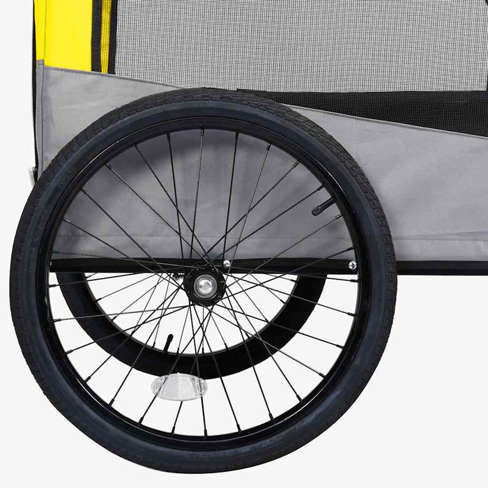 Rimorchio Bici Animali Carrello Jogging Giallo e Grigio cod mxl 75751