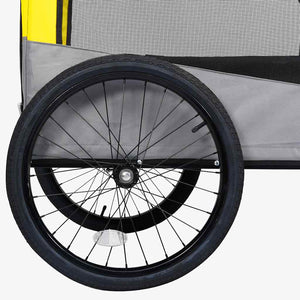 Rimorchio Bici Animali Carrello Jogging 2in1 Giallo e Grigio 92442
