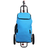 Rimorchio Pieghevole da Bici con Borsa Spesa Blu e Nero 92447