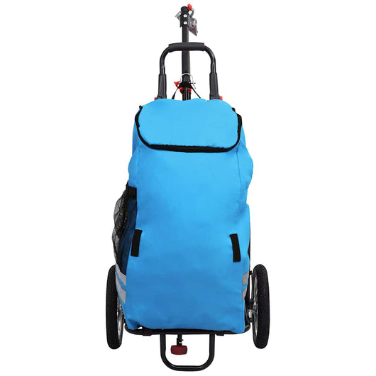 Rimorchio Pieghevole da Bici con Borsa Spesa Blu e Nero 92447