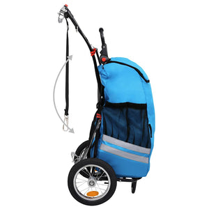 Rimorchio Pieghevole da Bici con Borsa Spesa Blu e Nero 92447