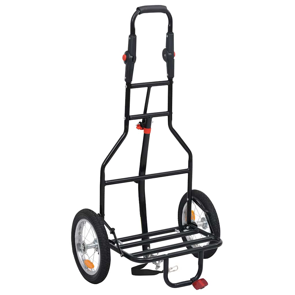 Rimorchio Pieghevole da Bici con Borsa Spesa Blu e Nero 92447