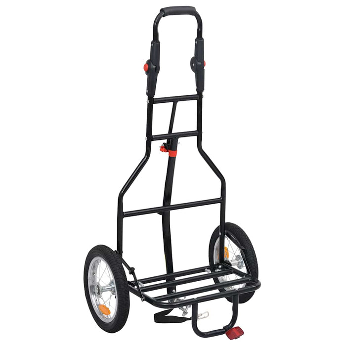 Rimorchio Pieghevole da Bici con Borsa Spesa Blu e Nero 92447