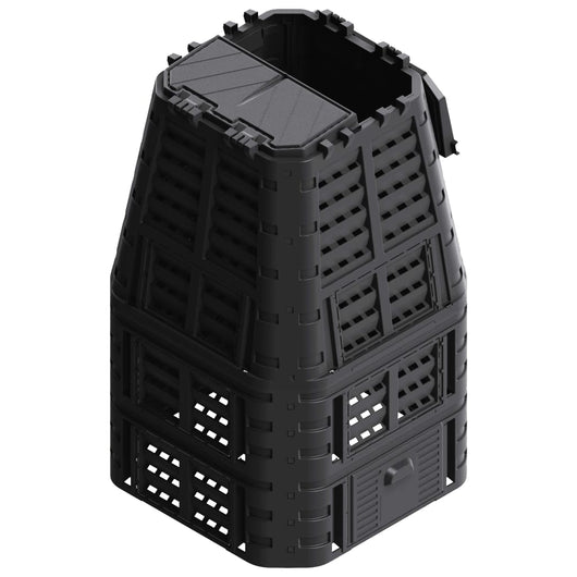 Compostiera da Giardino-Attrezzi da giardino Nera 93,3x93,3x146 cm 1000 L