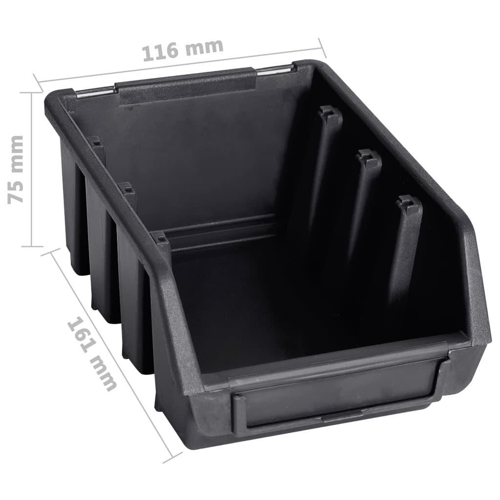 Kit Contenitori 32 pz con Pannelli a Parete Rosso e Nero 146281