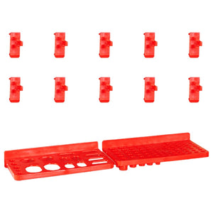 Kit Contenitori 29 pz con Pannelli a Parete Rosso e Nero 146283