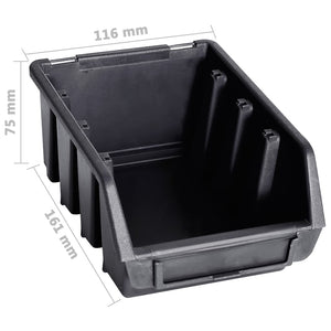 Set di 29 contenitori portaoggetti e pannelli da parete rossi e neri 02_0003847