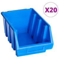 Contenitori impilabili 20 pezzi in plastica blu 02_0003195