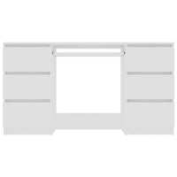 Scrivania tavolo postazione di lavoro mobile per computer studio 140 x 50 x 77 cm derivati ​​del legno bianco 02_0023524