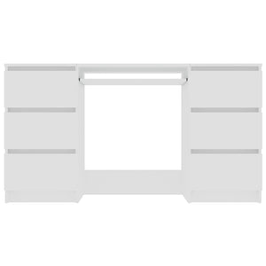 Scrivania tavolo postazione di lavoro mobile per computer studio 140 x 50 x 77 cm derivati ​​del legno bianco 02_0023524