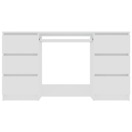 Scrivania tavolo postazione di lavoro mobile per computer studio 140 x 50 x 77 cm derivati ​​del legno bianco 02_0023524