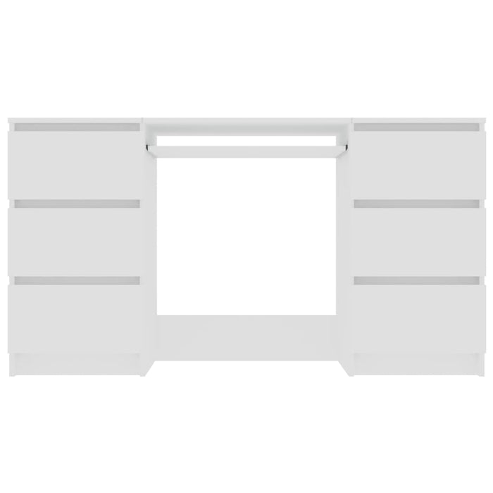 Scrivania tavolo postazione di lavoro mobile per computer studio 140 x 50 x 77 cm derivati ​​del legno bianco 02_0023524