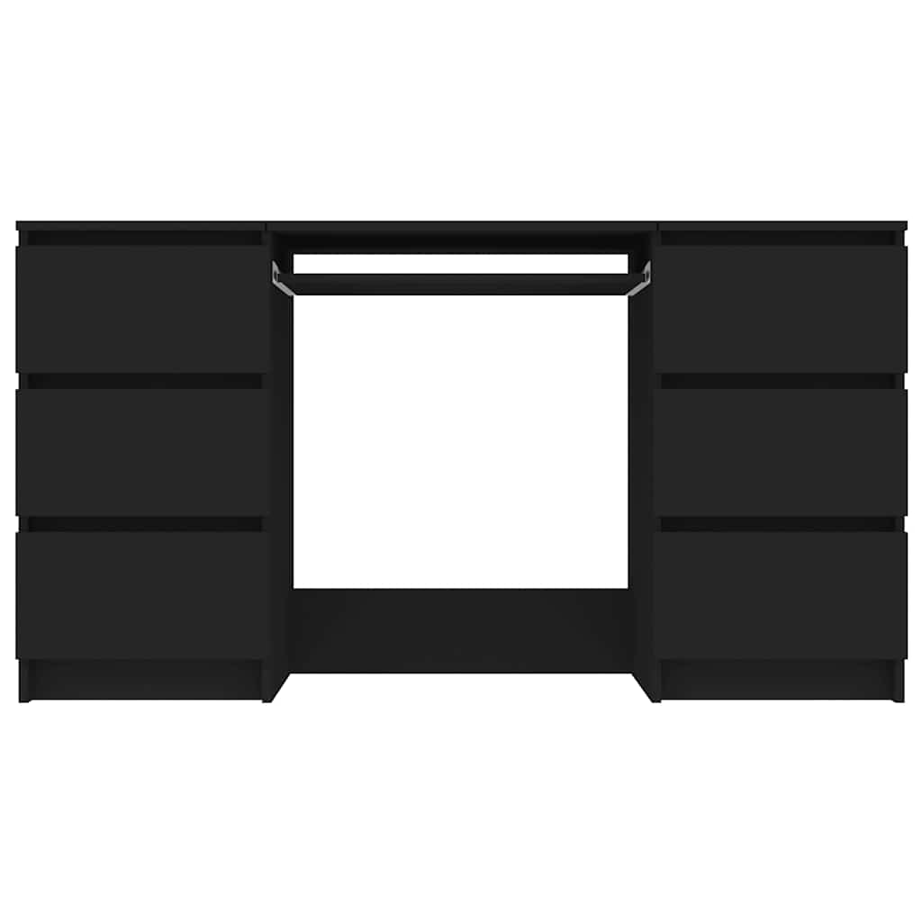 Scrivania Nera 140x50x77 cm in Legno Multistrato 800811