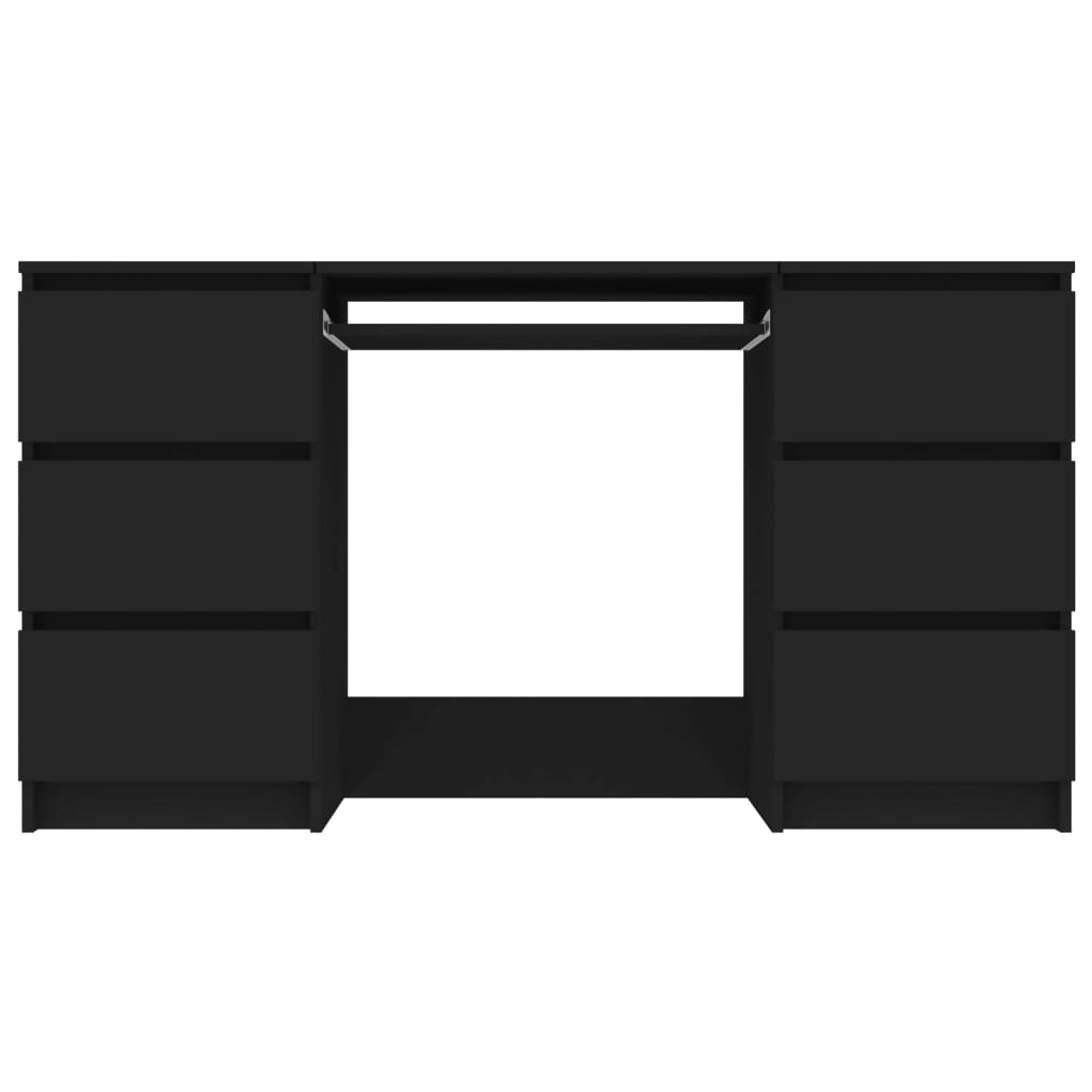 Scrivania tavolo postazione di lavoro mobile per computer studio 140 x 50 x 77 cm derivati ​​del legno nero 02_0023918