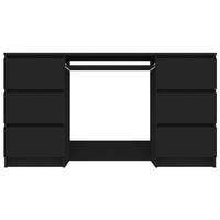 Scrivania tavolo postazione di lavoro mobile per computer studio 140 x 50 x 77 cm derivati ​​del legno nero 02_0023918