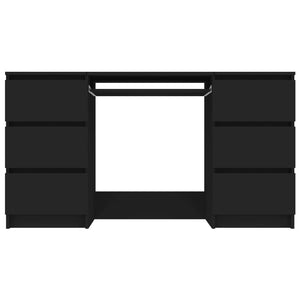 Scrivania tavolo postazione di lavoro mobile per computer studio 140 x 50 x 77 cm derivati ​​del legno nero 02_0023918