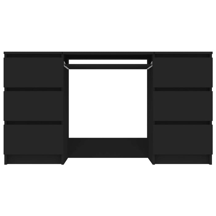 Scrivania tavolo postazione di lavoro mobile per computer studio 140 x 50 x 77 cm derivati ​​del legno nero 02_0023918