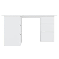 Scrivania tavolo postazione di lavoro mobile per computer angolo IT studio 145 x 100 x 76 cm derivati ​​del legno bianco 02_0023666