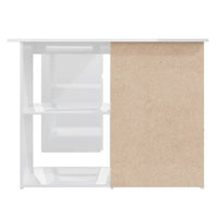 Scrivania Angolo Bianco Lucido 145x100x76 cm Legno Multistrato 801095
