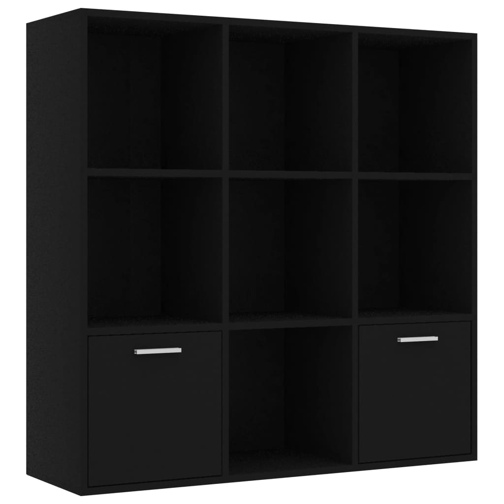 Libreria Nera 98x30x98 cm in Legno Multistrato 801117