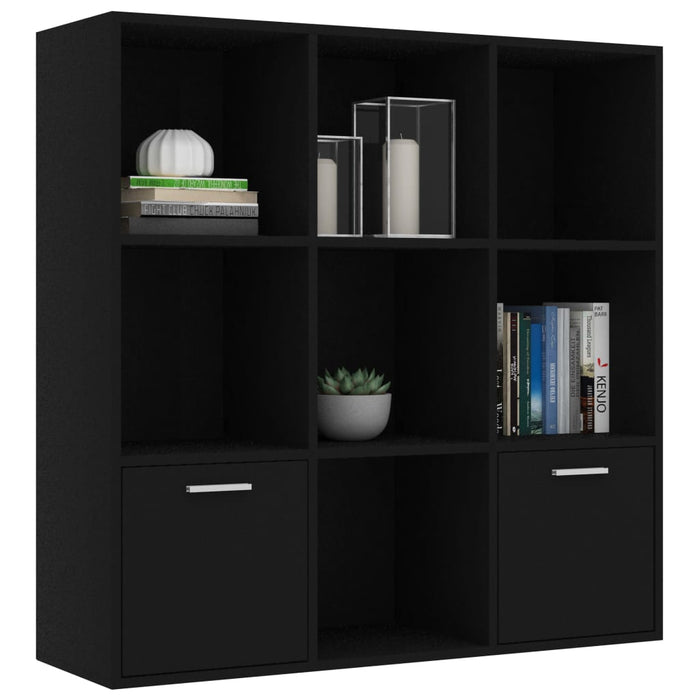 Libreria Nera 98x30x98 cm in Legno Multistrato 801117