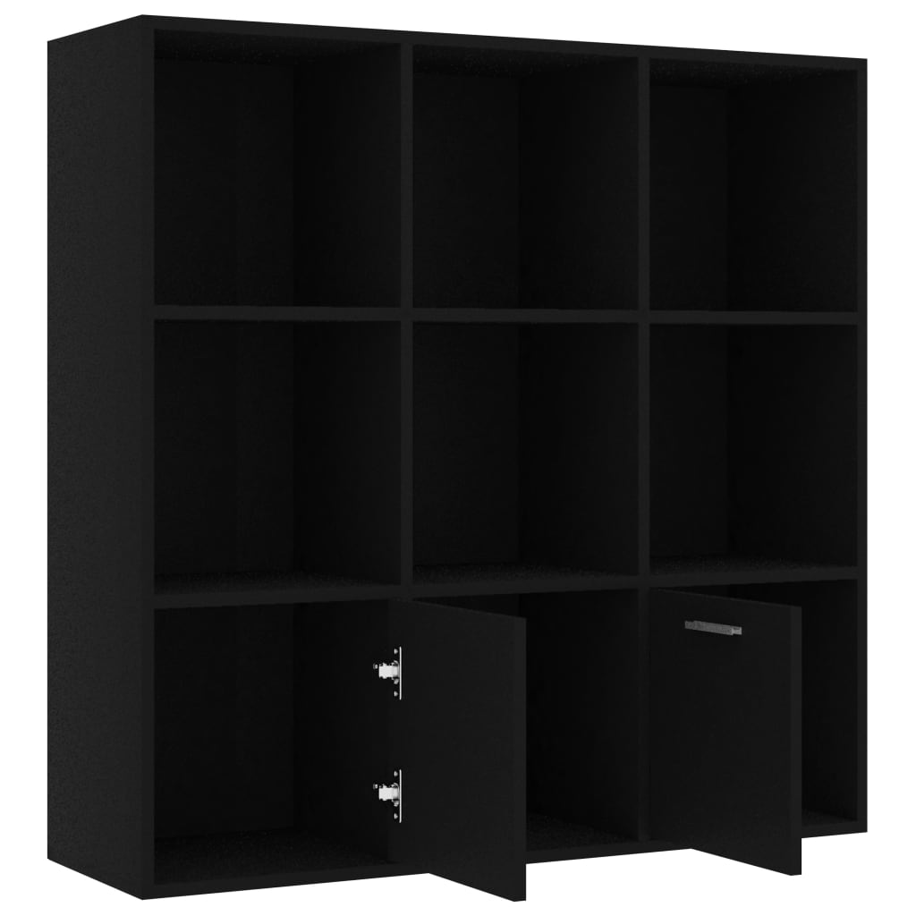 Libreria Nera 98x30x98 cm in Legno Multistrato 801117