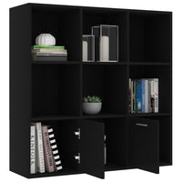 Libreria Nera 98x30x98 cm in Legno Multistrato 801117