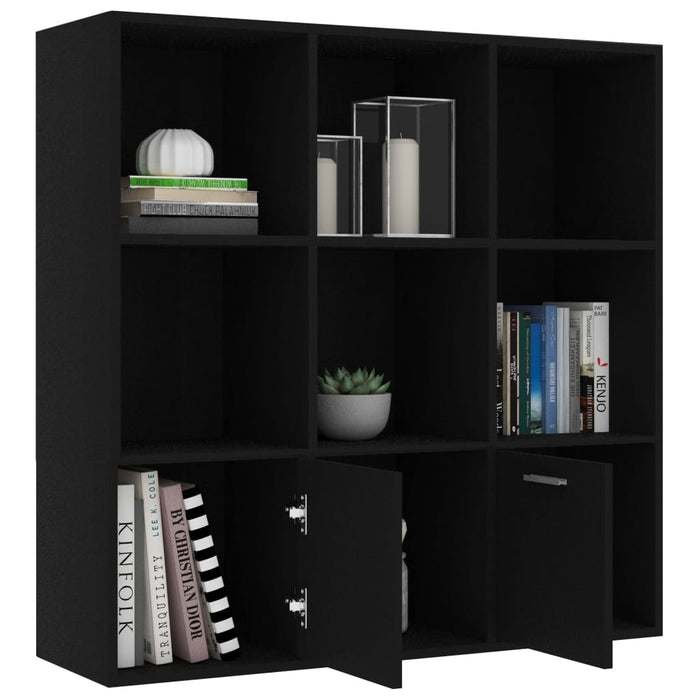 Libreria Nera 98x30x98 cm in Legno Multistrato 801117