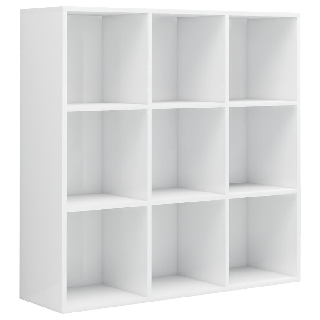 Libreria Bianco Lucido 98x29x97,5 cm in Legno Multistrato 801131