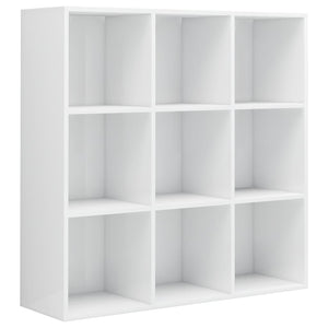 Libreria Bianco Lucido 98x29x97,5 cm in Legno Multistrato 801131