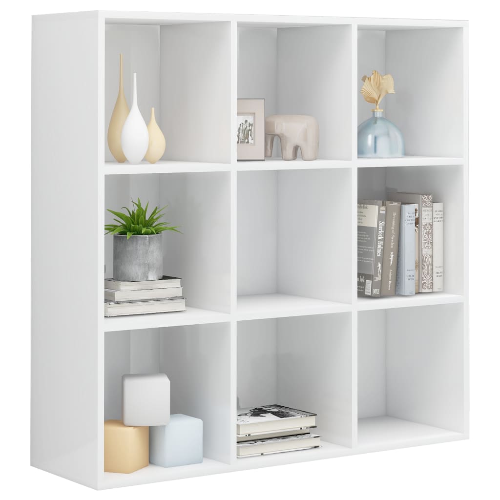 Libreria Bianco Lucido 98x29x97,5 cm in Legno Multistrato 801131