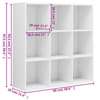 Libreria Bianco Lucido 98x29x97,5 cm in Legno Multistrato 801131