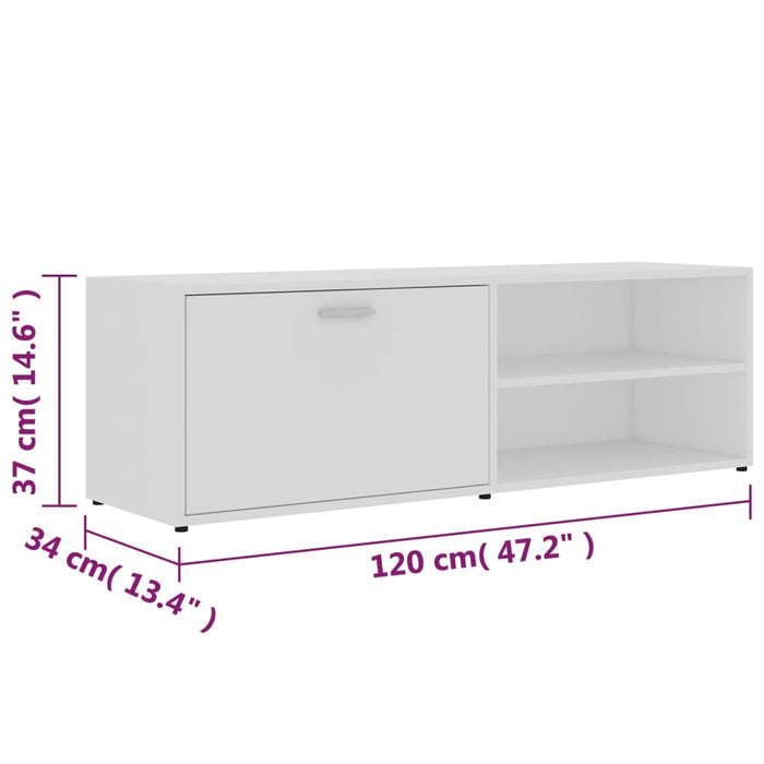 Mobile TV multimediale scaffale per televisione televisione buffet sala da pranzo soggiorno camera da letto 120 x 34 x 37 cm derivati ​​del legno bianco 02_0025855