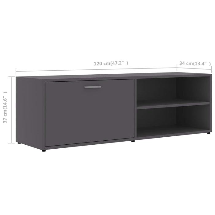 Mobile Porta TV Grigio 120x34x37 cm in Legno Multistrato 801154