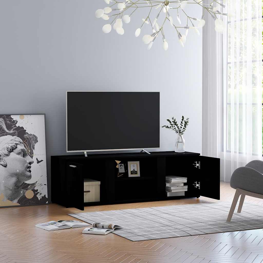 Mobile Porta TV Nero 120x34x37 cm in Legno Multistrato 801162