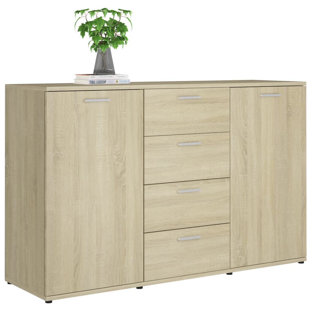 Credenza Rovere Sonoma 120x35,5x75 cm in Legno Multistrato 801331