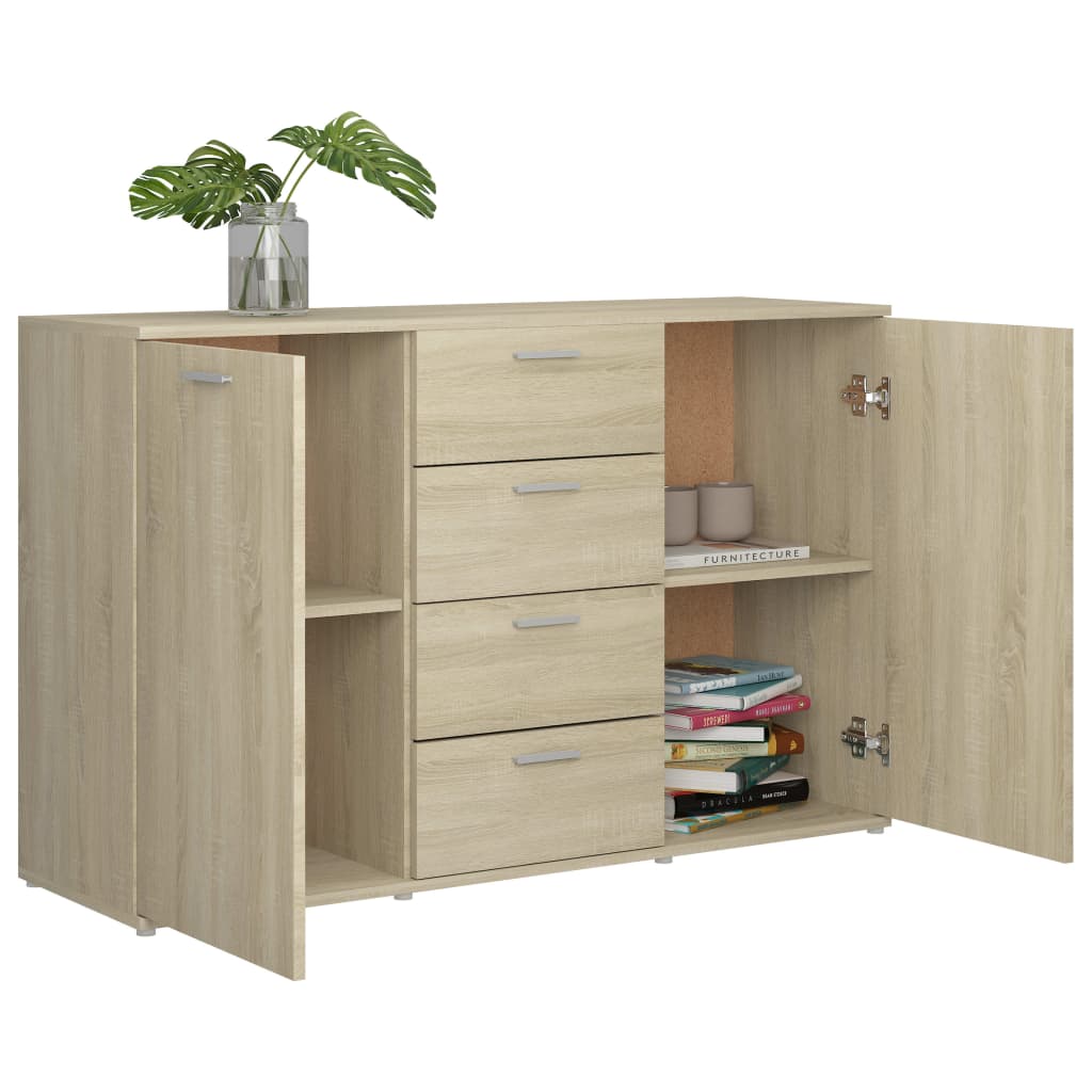 Credenza Rovere Sonoma 120x35,5x75 cm in Legno Multistrato 801331