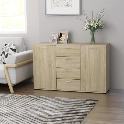 Credenza Rovere Sonoma 120x35,5x75 cm in Legno Multistrato 801331