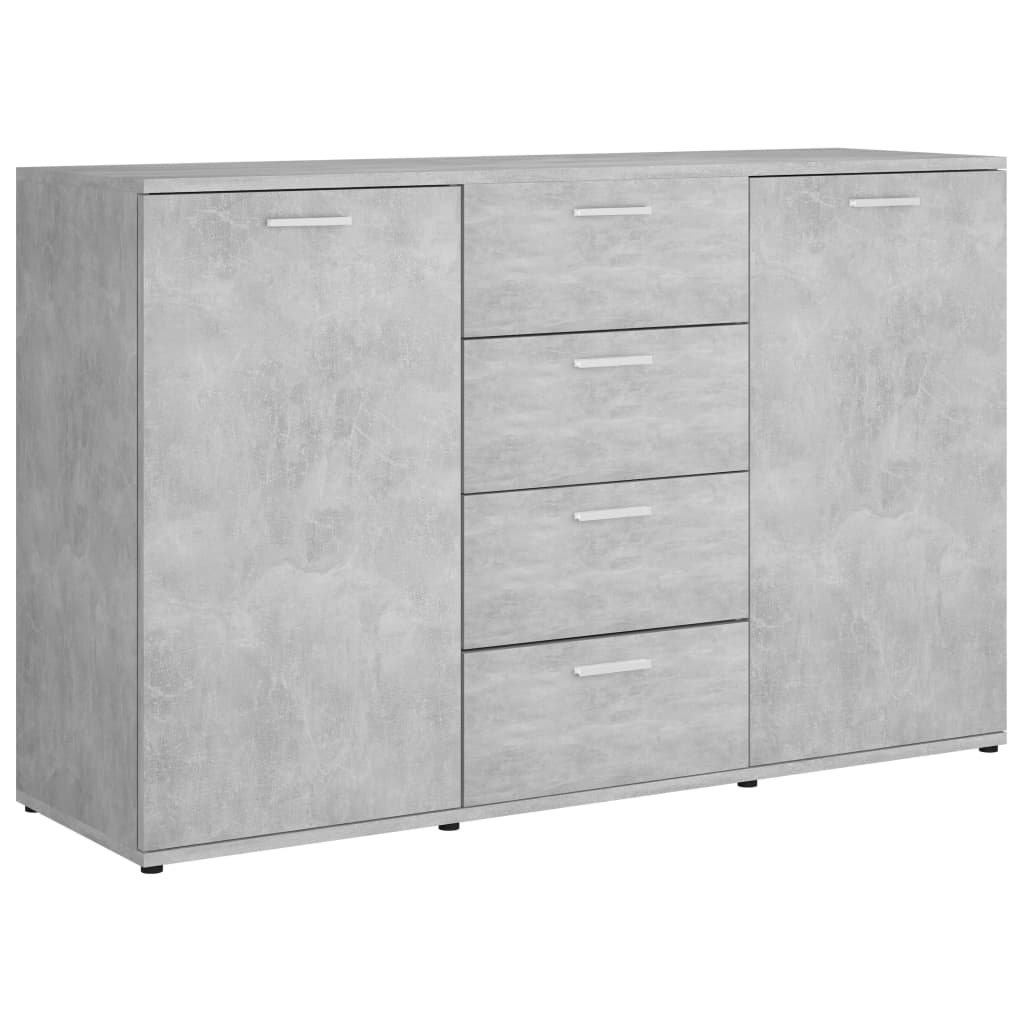 Credenza Grigio Cemento 120x35,5x75 cm in Legno Multistrato 801332