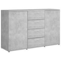 Credenza Grigio Cemento 120x35,5x75 cm in Legno Multistrato 801332