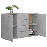 Credenza Grigio Cemento 120x35,5x75 cm in Legno Multistrato 801332