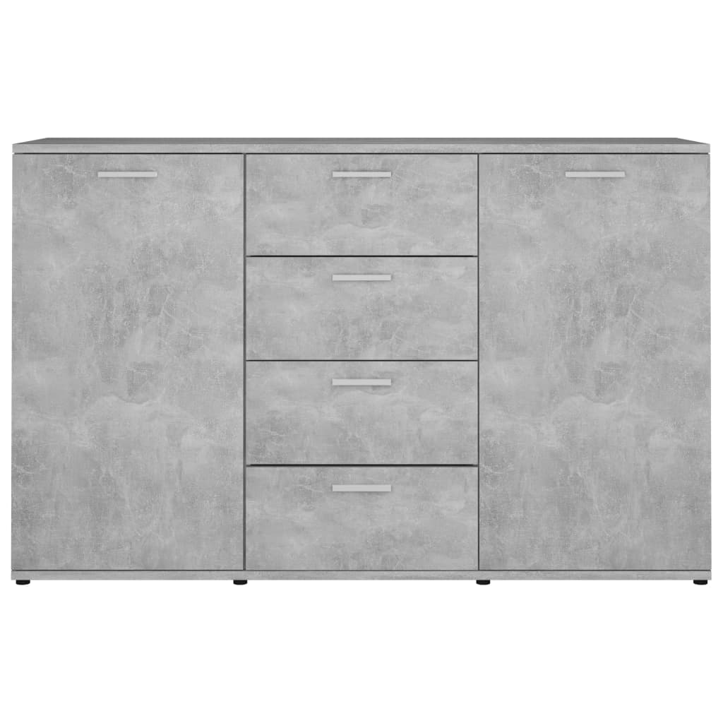 Credenza Grigio Cemento 120x35,5x75 cm in Legno Multistrato 801332