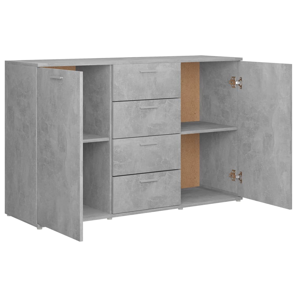 Credenza Grigio Cemento 120x35,5x75 cm in Legno Multistrato 801332