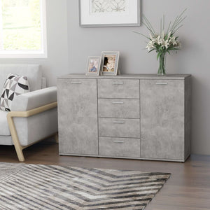 Credenza Grigio Cemento 120x35,5x75 cm in Legno Multistrato 801332