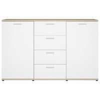 Credenza Bianca e Rovere Sonoma 120x35,5x75cm Legno Multistrato 801333