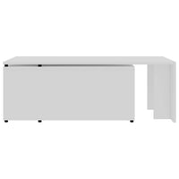 Tavolino da Salotto Bianco 150x50x35 cm in Legno Multistrato 801337